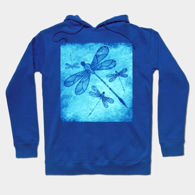 Beautiful dragonflies in blue Hoodie by hereswendy